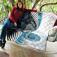 New Zealand Silver Fern Curling Personalised Quilt Aotearoa Kiwi Ponga Paua Shell Version - Polynesian Pride