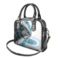 New Zealand Silver Fern Curling Personalised Shoulder Handbag Aotearoa Kiwi Ponga Paua Shell Version LT14 - Polynesian Pride