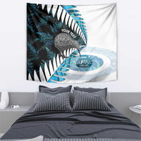 New Zealand Silver Fern Curling Personalised Tapestry Aotearoa Kiwi Ponga Paua Shell Version LT14 - Polynesian Pride