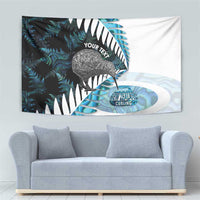 New Zealand Silver Fern Curling Personalised Tapestry Aotearoa Kiwi Ponga Paua Shell Version LT14 - Polynesian Pride
