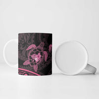 Pink Black Polynesia Floral Sea Turtle Ceramic Mug LT14 - Polynesian Pride