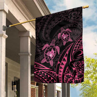 Pink Black Polynesia Floral Sea Turtle Garden Flag LT14 House Flag Black - Polynesian Pride