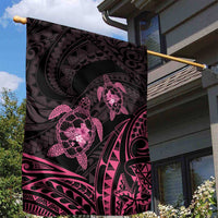 Pink Black Polynesia Floral Sea Turtle Garden Flag LT14 - Polynesian Pride