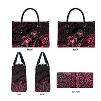 Pink Black Polynesia Floral Sea Turtle Leather Bag LT14 - Polynesian Pride