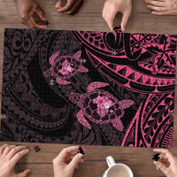 Pink Black Polynesia Floral Sea Turtle Puzzle LT14 - Polynesian Pride