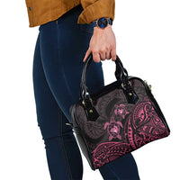Pink Black Polynesia Floral Sea Turtle Shoulder Handbag LT14 - Polynesian Pride