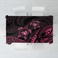 Pink Black Polynesia Floral Sea Turtle Tablecloth - Polynesian Pride