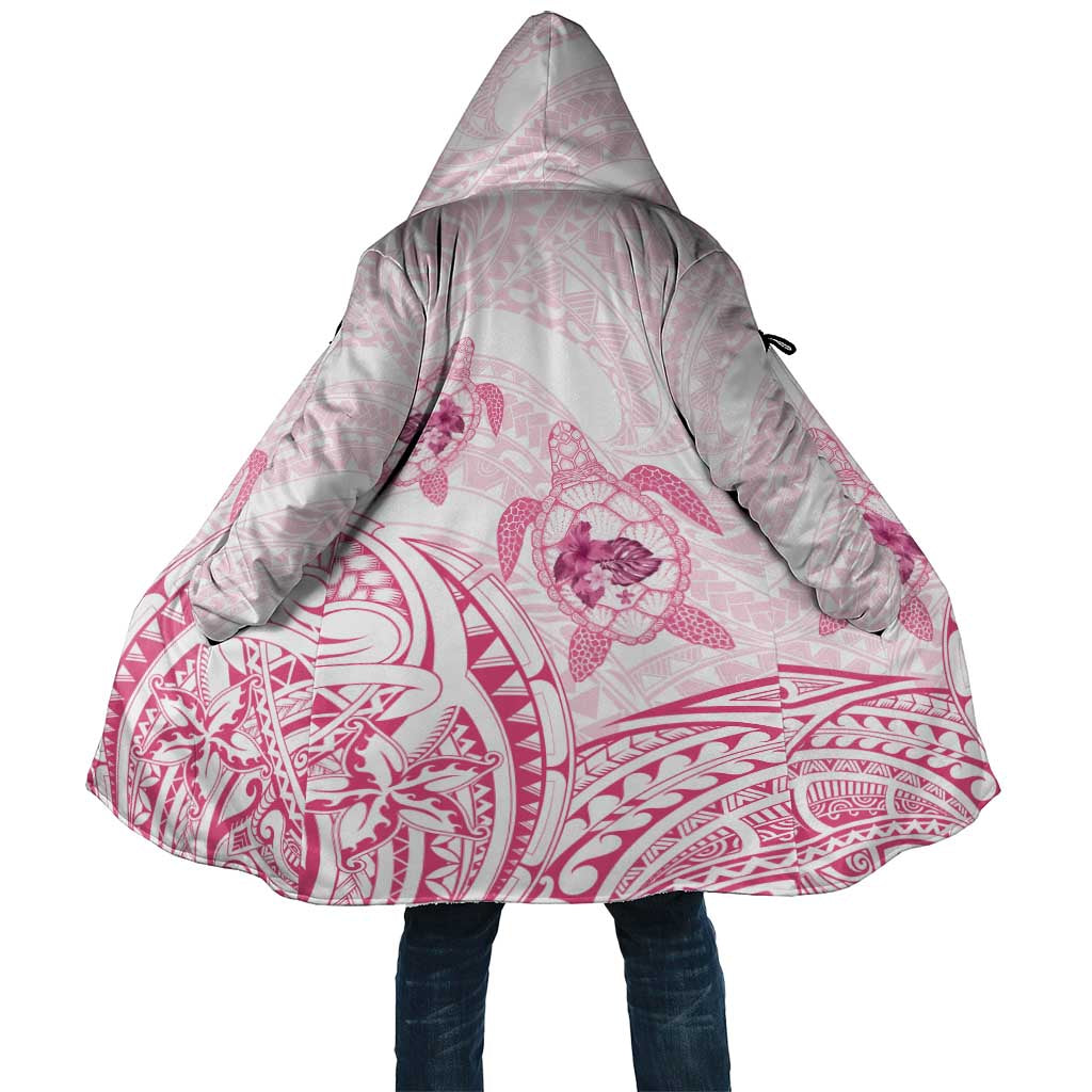 Pink White Polynesia Floral Sea Turtle Cloak LT14 Unisex White - Polynesian Pride