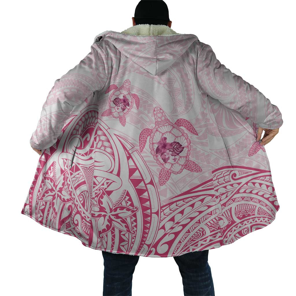 Pink White Polynesia Floral Sea Turtle Cloak - Polynesian Pride