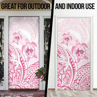 Pink White Polynesia Floral Sea Turtle Door Cover - Polynesian Pride
