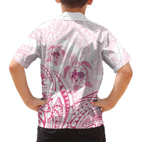 Pink White Polynesia Floral Sea Turtle Family Matching Mermaid Dress and Hawaiian Shirt - Polynesian Pride