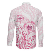 Pink White Polynesia Floral Sea Turtle Family Matching Mermaid Dress and Hawaiian Shirt - Polynesian Pride