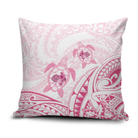 Pink White Polynesia Floral Sea Turtle Pillow Cover - Polynesian Pride