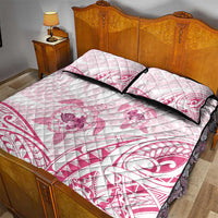 Pink White Polynesia Floral Sea Turtle Quilt Bed Set LT14 - Polynesian Pride