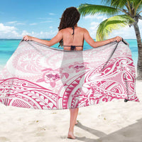 Pink White Polynesia Floral Sea Turtle Sarong - Polynesian Pride
