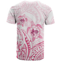 Pink White Polynesia Floral Sea Turtle T Shirt - Polynesian Pride