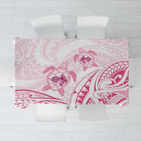 Pink White Polynesia Floral Sea Turtle Tablecloth - Polynesian Pride