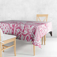 Pink White Polynesia Floral Sea Turtle Tablecloth - Polynesian Pride
