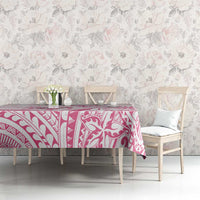 Pink White Polynesia Floral Sea Turtle Tablecloth - Polynesian Pride