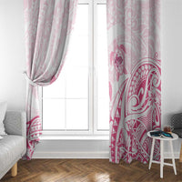 Pink White Polynesia Floral Sea Turtle Window Curtain - Polynesian Pride