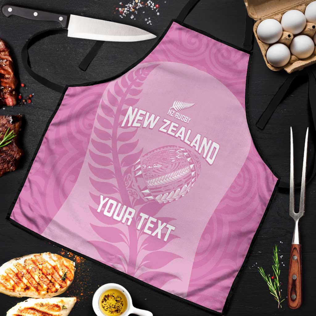 Custom New Zealand Silver Fern Rugby 2025 Apron All Black Aotearoa Maori Pink - Polynesian Pride