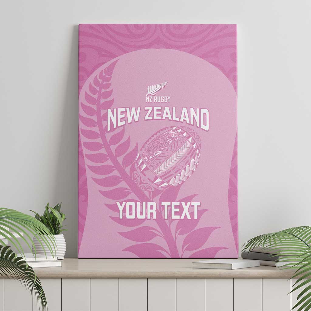 Custom New Zealand Silver Fern Rugby 2025 Canvas Wall Art All Black Aotearoa Maori Pink