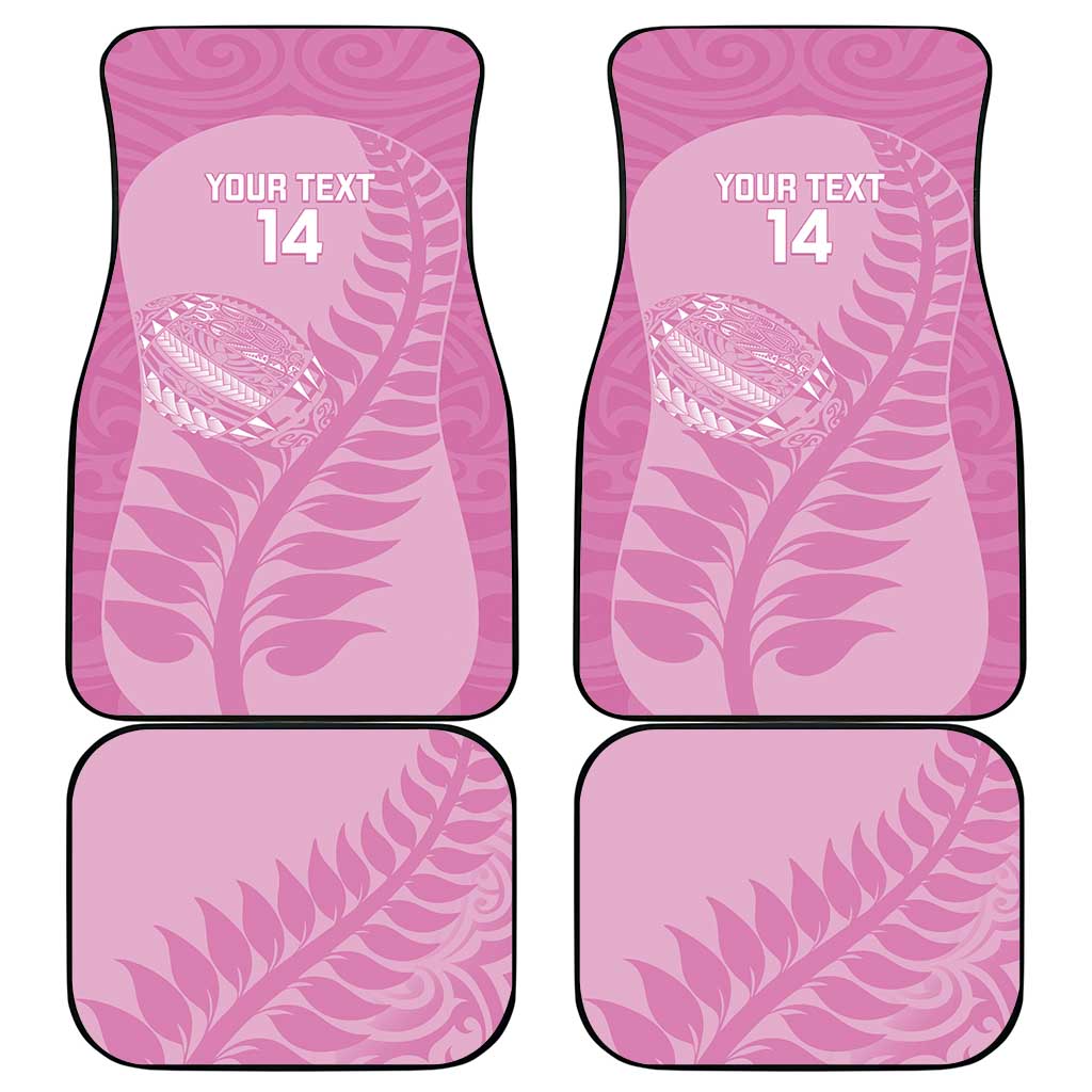 Custom New Zealand Silver Fern Rugby 2025 Car Mats All Black Aotearoa Maori Pink