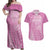 Custom New Zealand Silver Fern Rugby 2025 Couples Matching Off Shoulder Maxi Dress and Hawaiian Shirt All Black Aotearoa Maori Pink