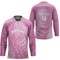 Custom New Zealand Silver Fern Rugby 2025 Hockey Jersey All Black Aotearoa Maori Pink - Polynesian Pride