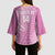 Custom New Zealand Silver Fern Rugby 2025 Kimono Sleeve Blouse All Black Aotearoa Maori Pink - Polynesian Pride