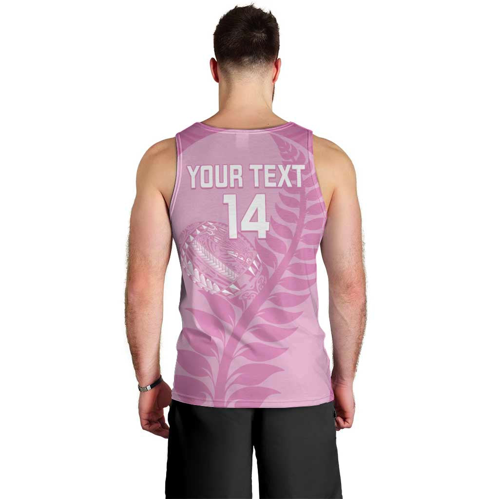 Custom New Zealand Silver Fern Rugby 2025 Men Tank Top All Black Aotearoa Maori Pink