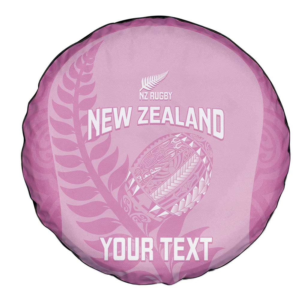 Custom New Zealand Silver Fern Rugby 2025 Spare Tire Cover All Black Aotearoa Maori Pink