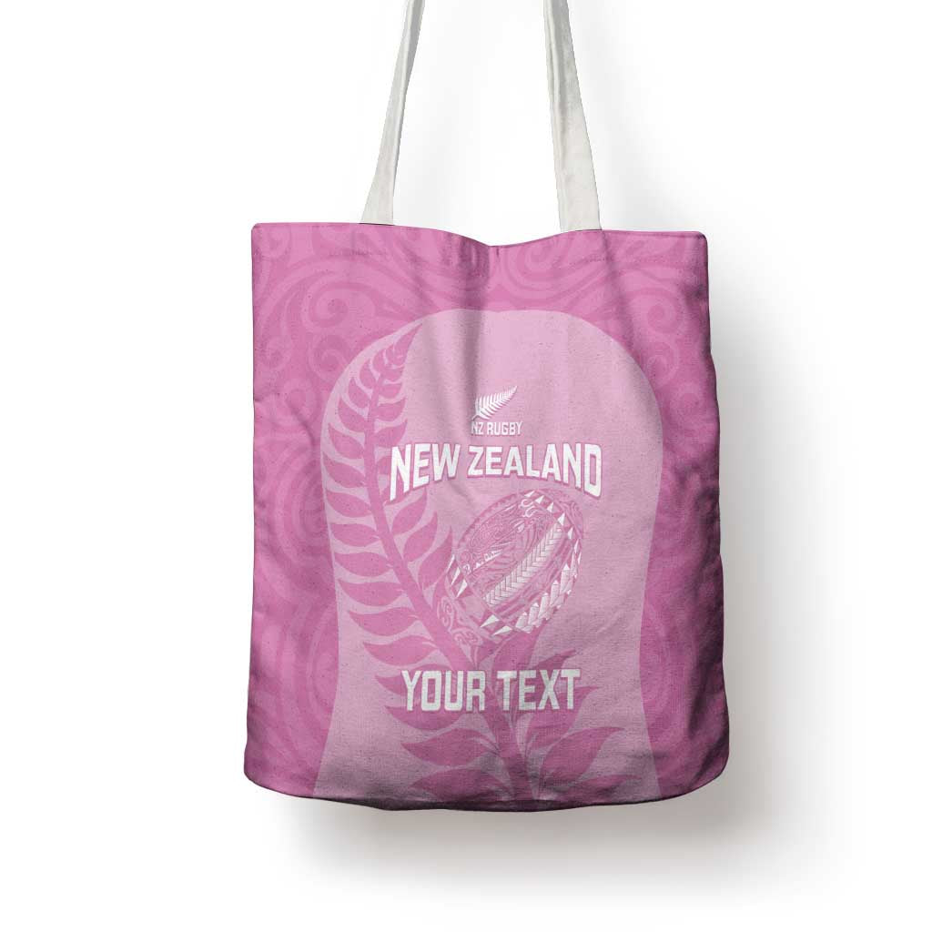 Custom New Zealand Silver Fern Rugby 2025 Tote Bag All Black Aotearoa Maori Pink - Polynesian Pride