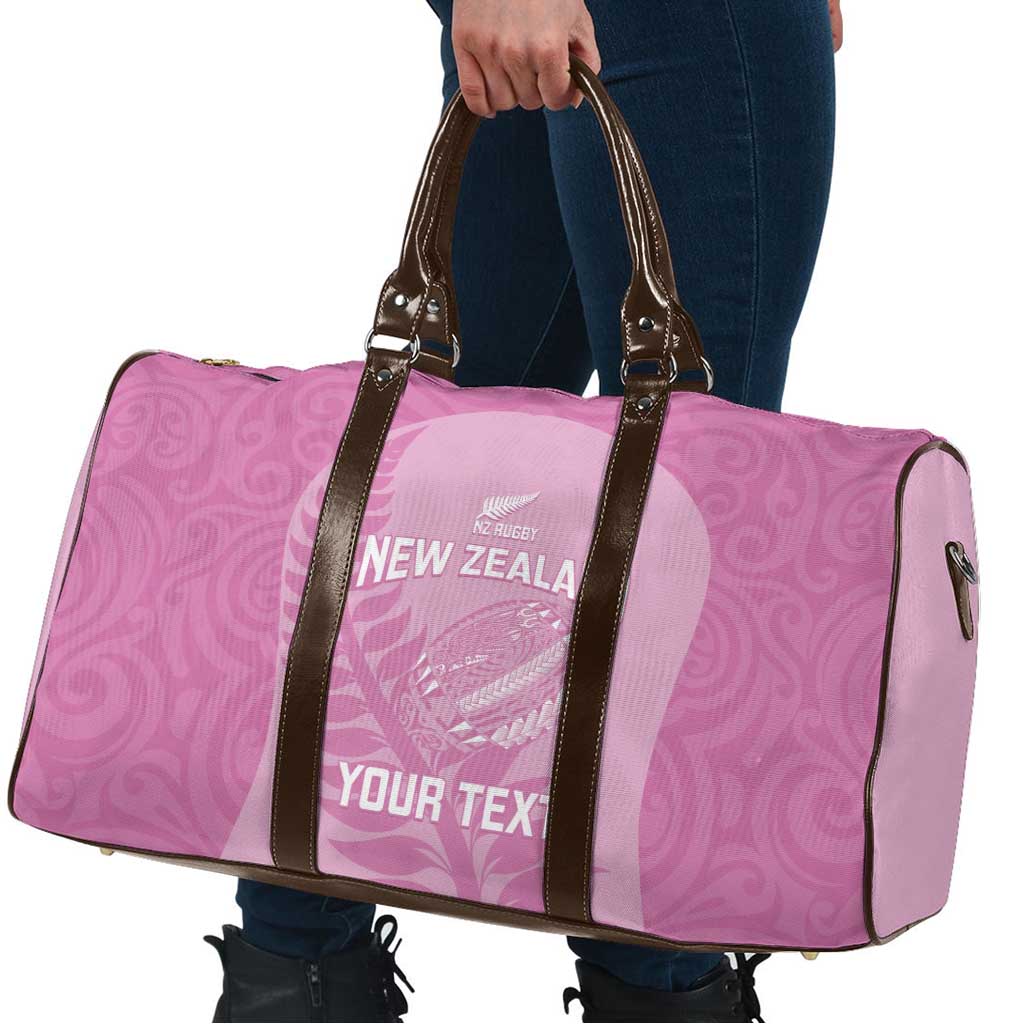 Custom New Zealand Silver Fern Rugby 2025 Travel Bag All Black Aotearoa Maori Pink - Polynesian Pride