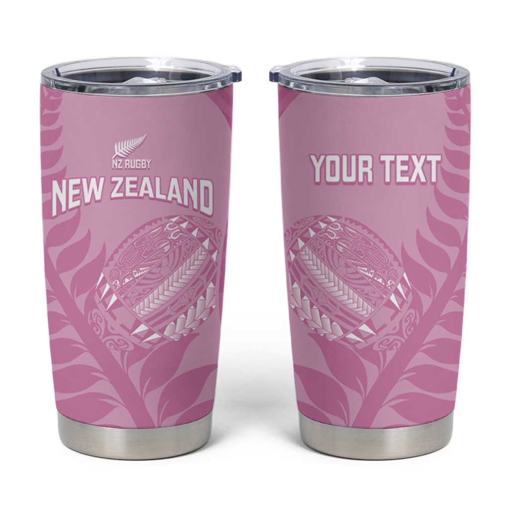 Custom New Zealand Silver Fern Rugby 2025 Tumbler Cup All Black Aotearoa Maori Pink