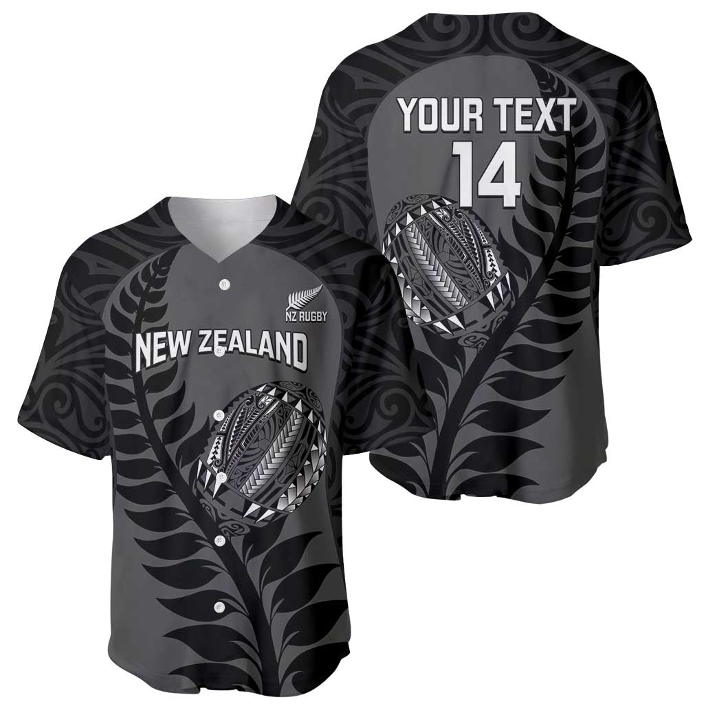 Custom New Zealand Silver Fern Rugby 2025 Baseball Jersey Go Champions Aotearoa Maori Black