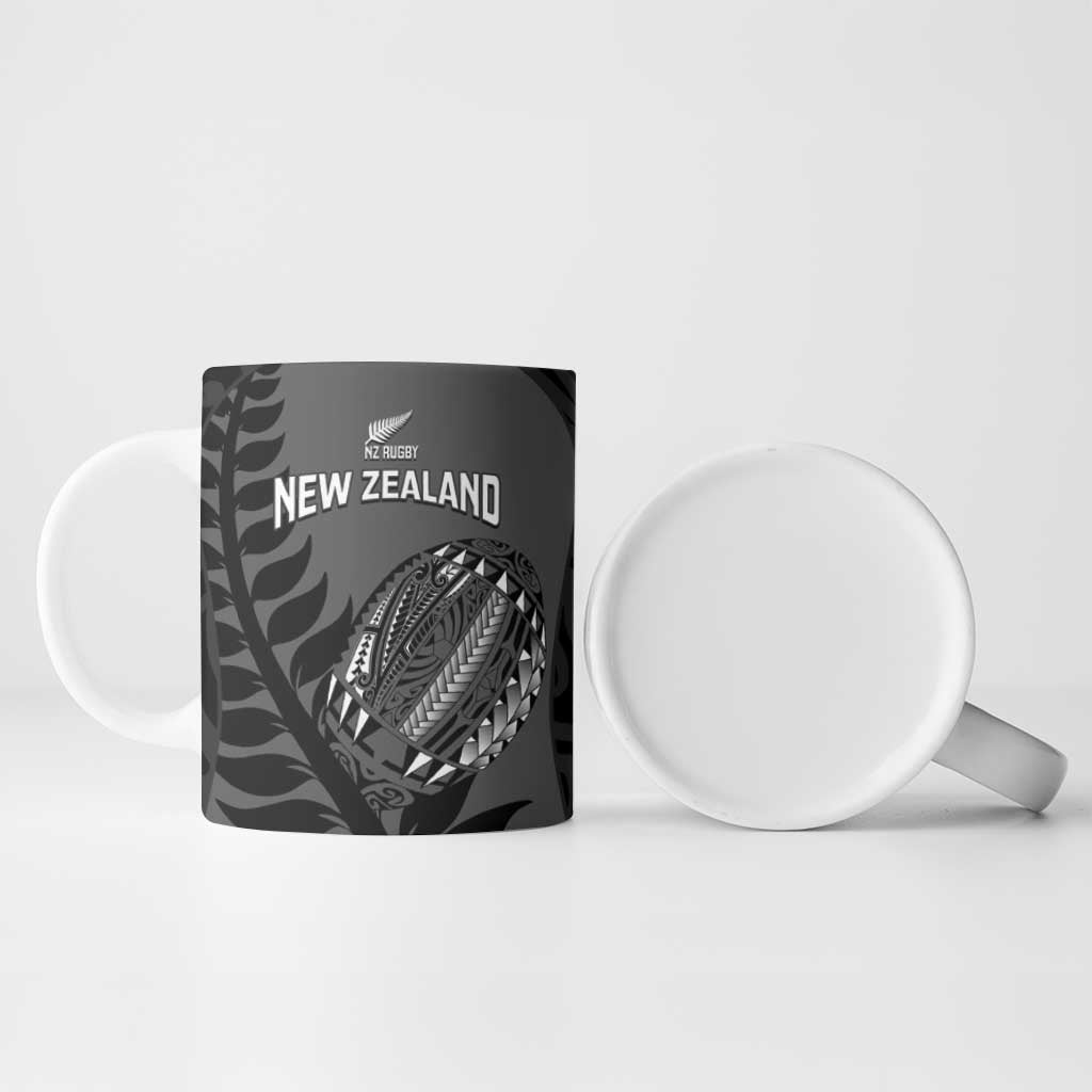 Custom New Zealand Silver Fern Rugby 2025 Ceramic Mug Go Champions Aotearoa Maori Black - Polynesian Pride
