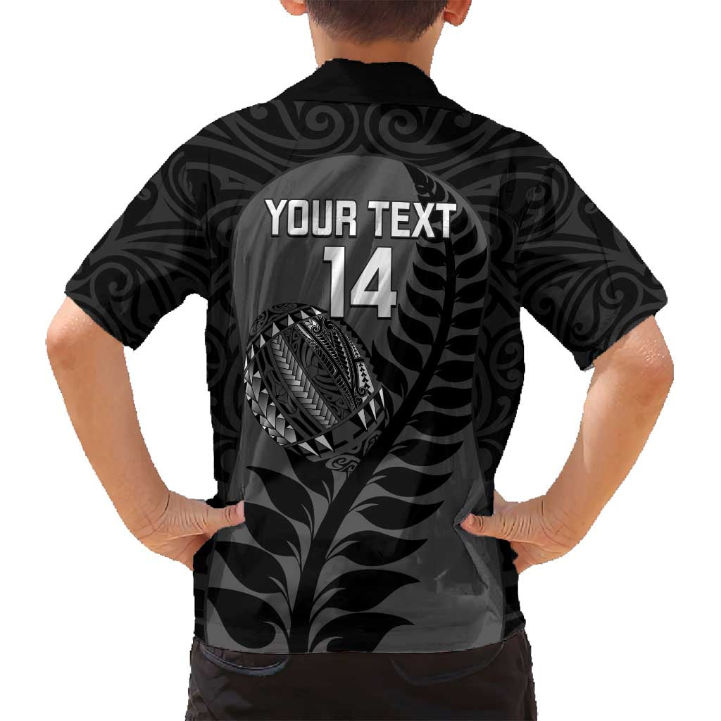 Custom New Zealand Silver Fern Rugby 2025 Family Matching Tank Maxi Dress and Hawaiian Shirt Go Champions Aotearoa Maori Black
