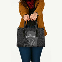 Custom New Zealand Silver Fern Rugby 2025 Leather Bag Go Champions Aotearoa Maori Black - Polynesian Pride