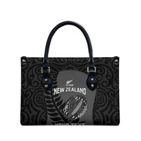Custom New Zealand Silver Fern Rugby 2025 Leather Bag Go Champions Aotearoa Maori Black - Polynesian Pride