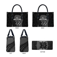 Custom New Zealand Silver Fern Rugby 2025 Leather Bag Go Champions Aotearoa Maori Black - Polynesian Pride