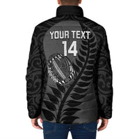 Custom New Zealand Silver Fern Rugby 2025 Padded Jacket Go Champions Aotearoa Maori Black - Polynesian Pride