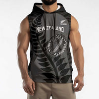 Custom New Zealand Silver Fern Rugby 2025 Sleeveless Hoodie Go Champions Aotearoa Maori Black - Polynesian Pride