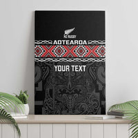 Custom New Zealand Silver Fern Rugby Canvas Wall Art All Black Maori Taniko Pattern