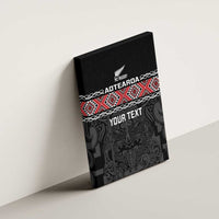 Custom New Zealand Silver Fern Rugby Canvas Wall Art All Black Maori Taniko Pattern