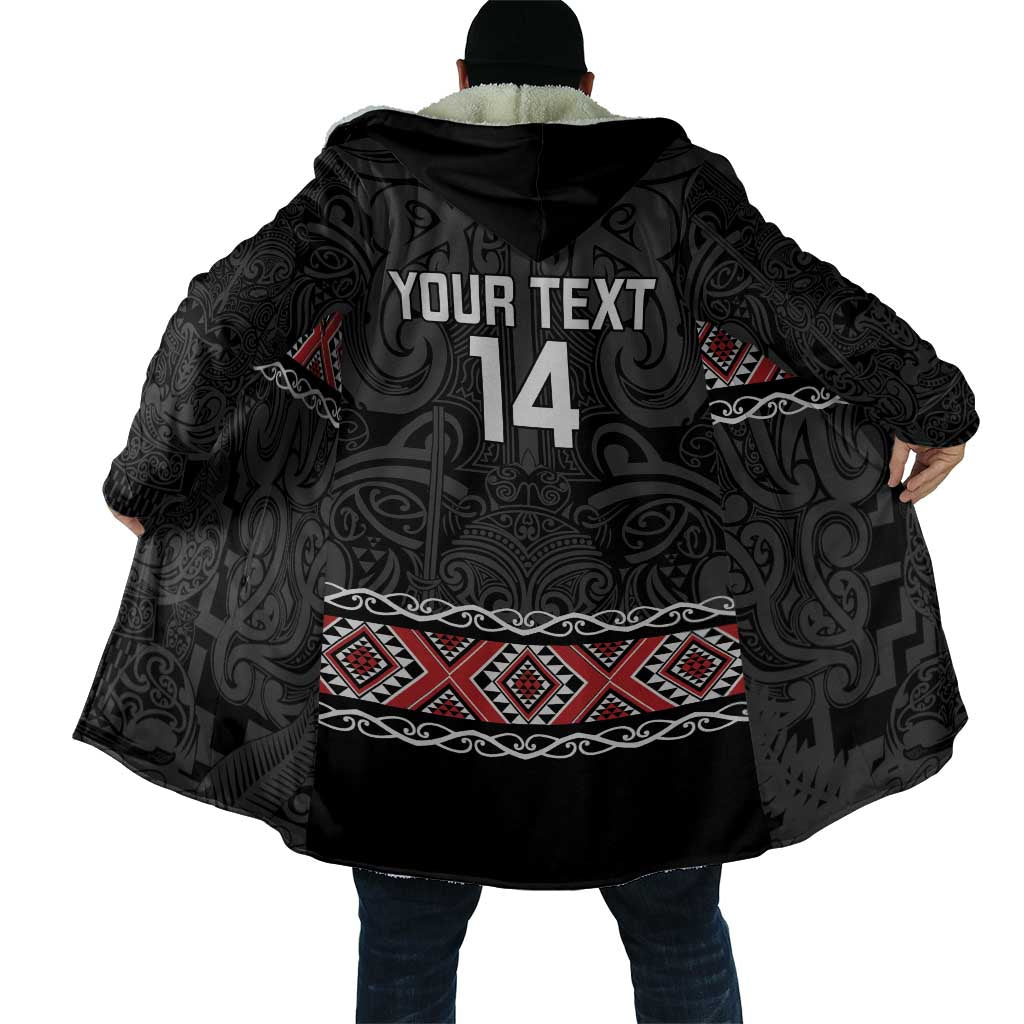 Custom New Zealand Silver Fern Rugby Cloak All Black Maori Taniko Pattern - Polynesian Pride