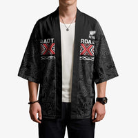 Custom New Zealand Silver Fern Rugby Kimono All Black Maori Taniko Pattern - Polynesian Pride