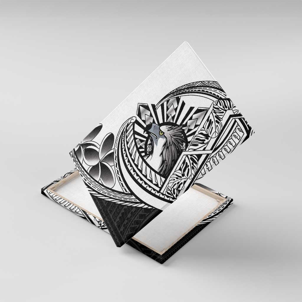 Philippines Eagle Sun Canvas Wall Art Filipino Agila Polynesian Tattoo Black Color