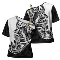 Philippines Eagle Sun Cross Shoulder Shirt Filipino Agila Polynesian Tattoo Black Color LT14 - Polynesian Pride
