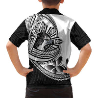 Philippines Eagle Sun Family Matching Puletasi and Hawaiian Shirt Filipino Agila Polynesian Tattoo Black Color